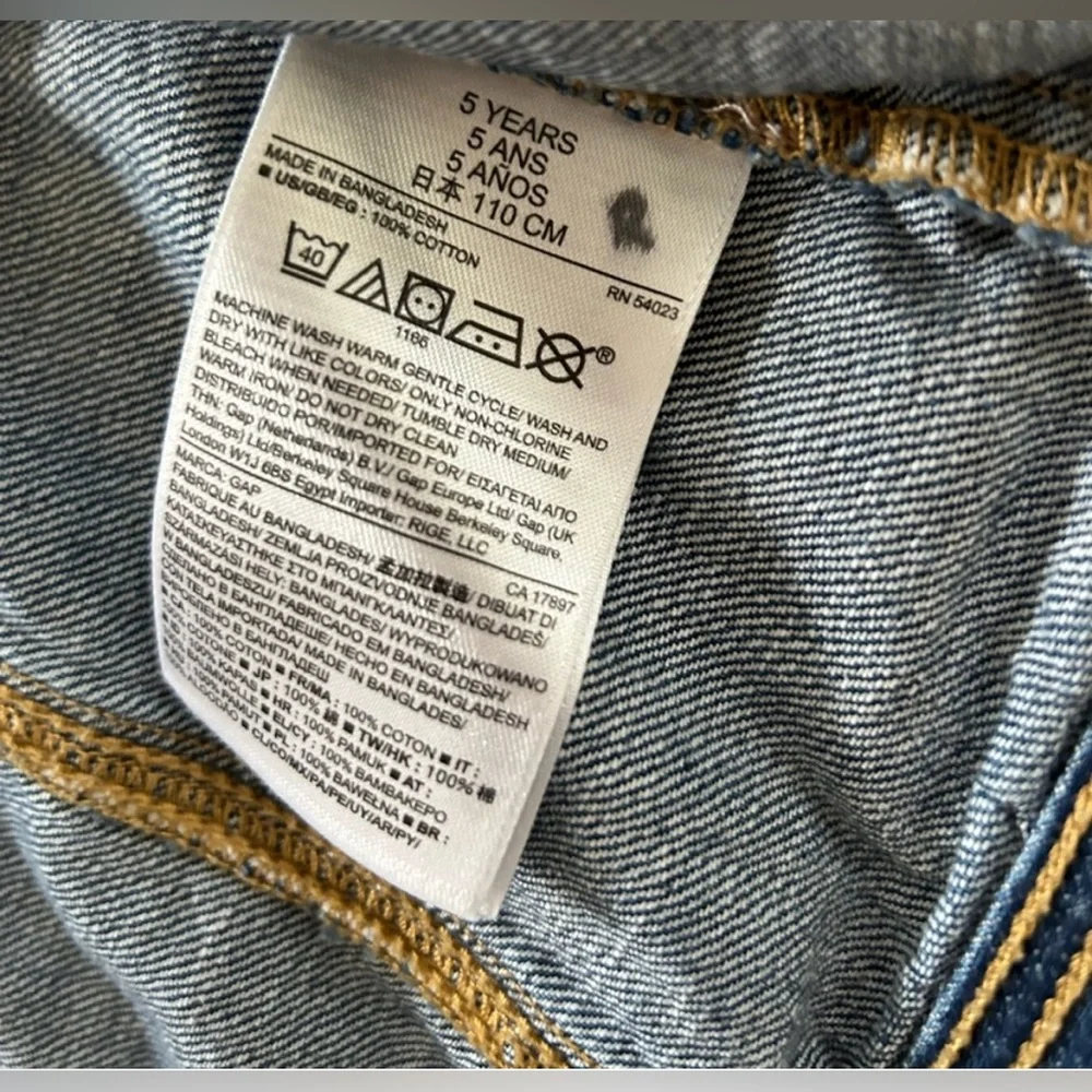 Gap Girls Classic Denim Jean Jacket Dark Wash Size 5